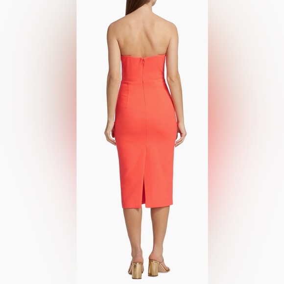 $548 EUC Veronica Beard Colebrook Neon Pink Midi Dress - Picture 2 of 10